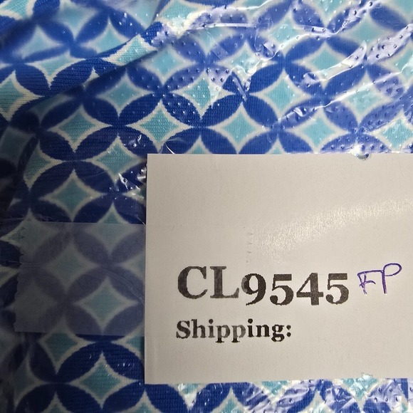 Fresh Produce Top Womens Large Blue Faux Wrap 3/4 Sleeve Stretch Cooling Beach - Picture 9 of 9